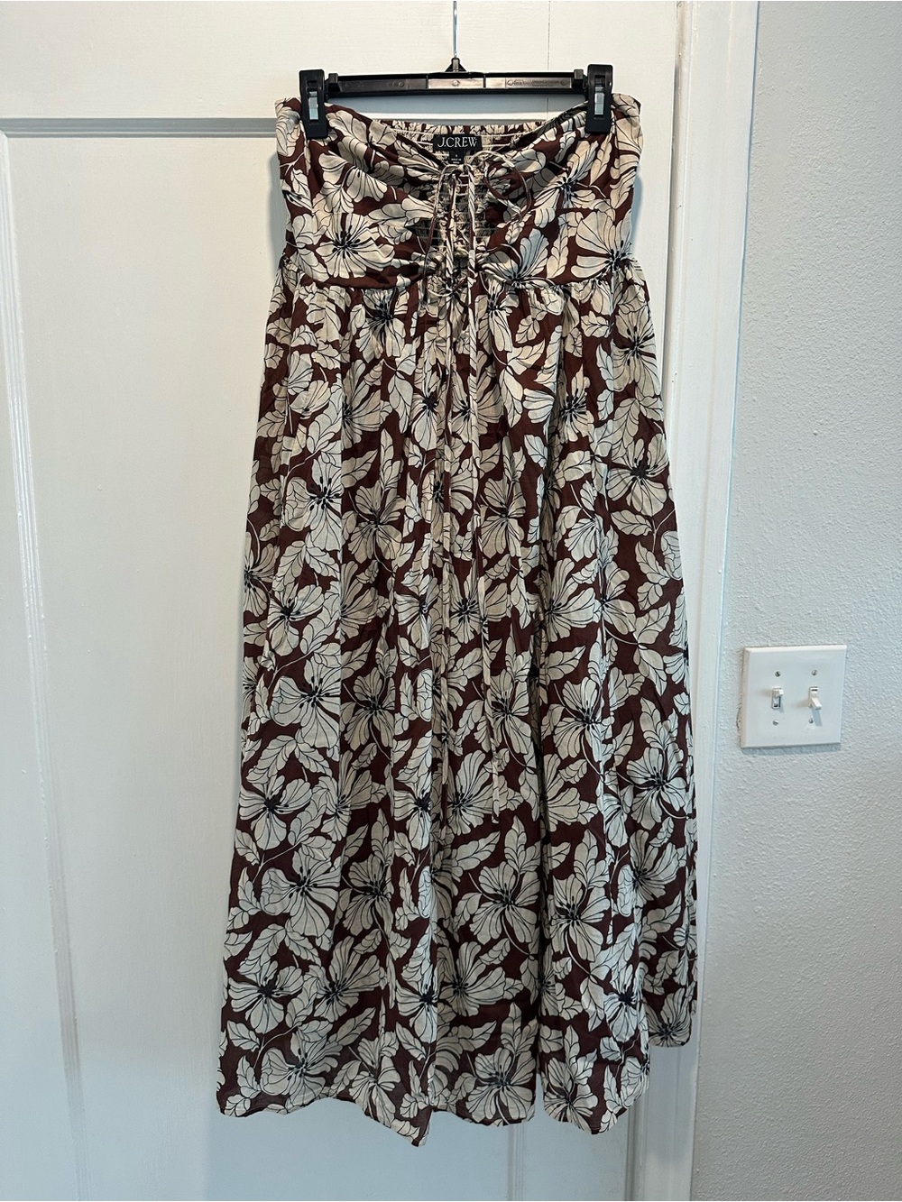 J Crew Brown Floral Cutout Halter Maxi Dress - Picture 3 of 5